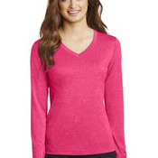 Ladies Long Sleeve Heather Contender  V Neck Tee