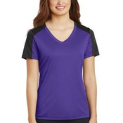 Ladies PosiCharge ® Competitor  Sleeve Blocked V Neck Tee