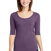 Ladies Tri Blend Deep Scoop Neck 1/2 Sleeve Tee